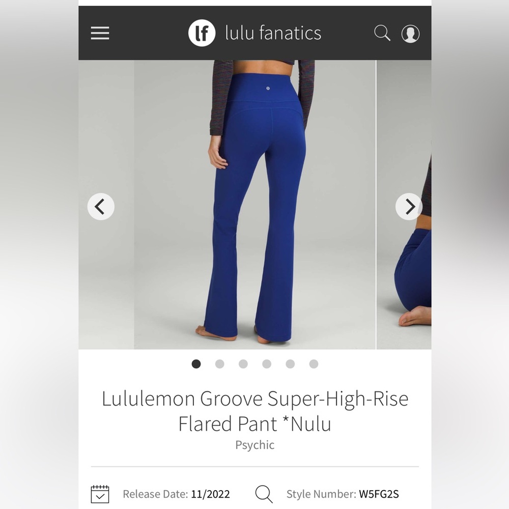 lululemon Groove Psychic blue Leggings 8 Short